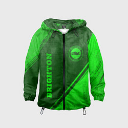 Ветровка с капюшоном детская Brighton - green gradient вертикально, цвет: 3D-черный