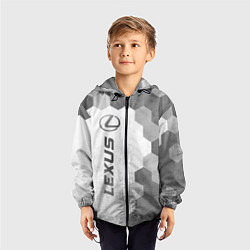 Ветровка с капюшоном детская Lexus - white gradient по-вертикали, цвет: 3D-черный — фото 2
