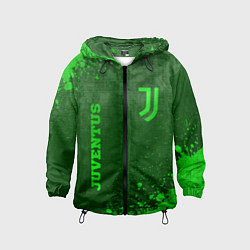 Ветровка с капюшоном детская Juventus - green gradient вертикально, цвет: 3D-черный