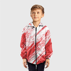Ветровка с капюшоном детская The color is white and red, цвет: 3D-черный — фото 2