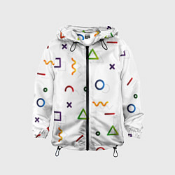 Ветровка с капюшоном детская Геометрический хаос, цвет: 3D-черный