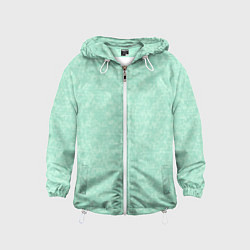 Ветровка с капюшоном детская Аквамарин однотонный текстурированный, цвет: 3D-белый