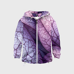 Ветровка с капюшоном детская Прожилки экзотического растения, цвет: 3D-белый