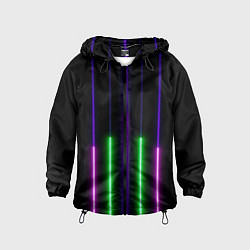 Ветровка с капюшоном детская Color Purple green pink, цвет: 3D-черный