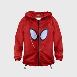 Ветровка с капюшоном детская Человек паук глаза питера, цвет: 3D-черный