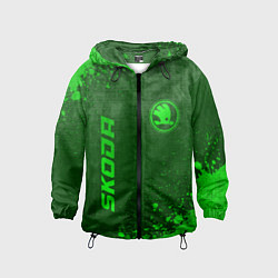 Детская ветровка Skoda - green gradient вертикально