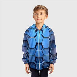 Ветровка с капюшоном детская Синий бронежилет, цвет: 3D-белый — фото 2