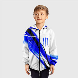 Ветровка с капюшоном детская Monster energy линии абстракции, цвет: 3D-черный — фото 2