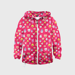 Ветровка с капюшоном детская Skzoo pattern pink, цвет: 3D-белый