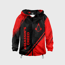 Ветровка с капюшоном детская Assassins Creed - red gradient вертикально, цвет: 3D-черный