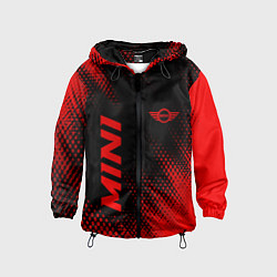 Ветровка с капюшоном детская Mini - red gradient вертикально, цвет: 3D-черный