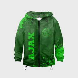 Ветровка с капюшоном детская Ajax - green gradient вертикально, цвет: 3D-черный