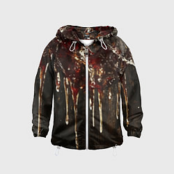 Ветровка с капюшоном детская Стекающий мед - текстура, цвет: 3D-белый