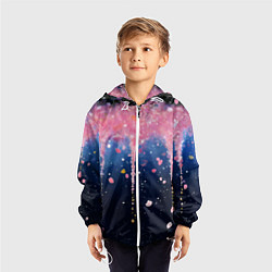 Ветровка с капюшоном детская Розово-синяя текстура, цвет: 3D-белый — фото 2