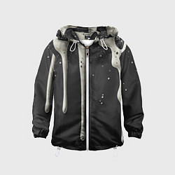 Ветровка с капюшоном детская Белая слизь текстура, цвет: 3D-белый