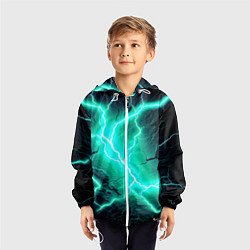 Ветровка с капюшоном детская Color light blue black, цвет: 3D-белый — фото 2