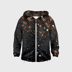 Ветровка с капюшоном детская Черный текстурный фон, цвет: 3D-белый