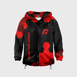 Ветровка с капюшоном детская Need for Speed - red gradient вертикально, цвет: 3D-черный