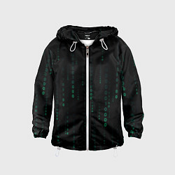 Ветровка с капюшоном детская Color black turquoise, цвет: 3D-белый
