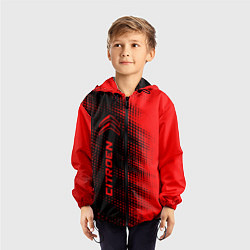 Ветровка с капюшоном детская Citroen - red gradient по-вертикали, цвет: 3D-черный — фото 2