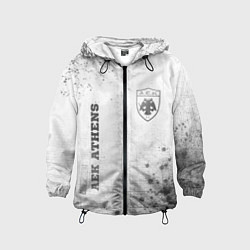 Ветровка с капюшоном детская AEK Athens - white gradient вертикально, цвет: 3D-черный