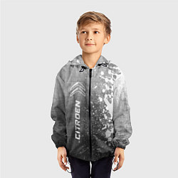 Ветровка с капюшоном детская Citroen - grey gradient по-вертикали, цвет: 3D-черный — фото 2