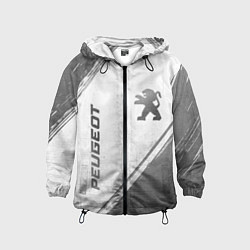 Ветровка с капюшоном детская Peugeot - white gradient вертикально, цвет: 3D-черный