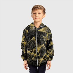 Ветровка с капюшоном детская Triangle yellow with dots, цвет: 3D-белый — фото 2