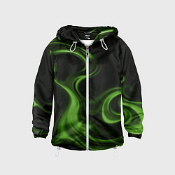 Ветровка с капюшоном детская Green black, цвет: 3D-белый