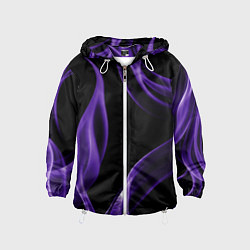 Ветровка с капюшоном детская Purple abstraction, цвет: 3D-белый