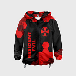 Ветровка с капюшоном детская Resident Evil - red gradient вертикально, цвет: 3D-черный
