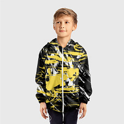 Ветровка с капюшоном детская Желтая краска на черном, цвет: 3D-белый — фото 2