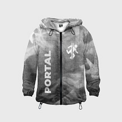 Ветровка с капюшоном детская Portal - grey gradient вертикально, цвет: 3D-черный