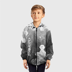 Ветровка с капюшоном детская Subaru - grey gradient вертикально, цвет: 3D-черный — фото 2