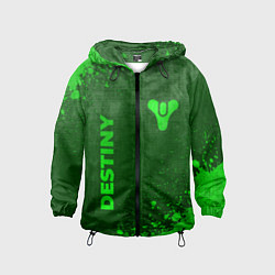 Ветровка с капюшоном детская Destiny - green gradient вертикально, цвет: 3D-черный