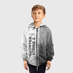 Ветровка с капюшоном детская Counter Strike 2 - white gradient по-вертикали, цвет: 3D-черный — фото 2
