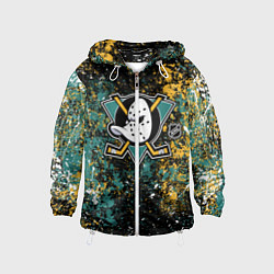 Ветровка с капюшоном детская Anaheim Ducks NHL black, цвет: 3D-белый