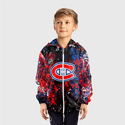 Ветровка с капюшоном детская Montreal Canadiens NHL black, цвет: 3D-белый — фото 2