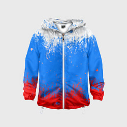 Ветровка с капюшоном детская Патриот - флаг, цвет: 3D-белый