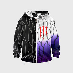 Ветровка с капюшоном детская Monster energy steel, цвет: 3D-белый