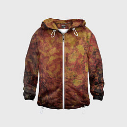 Ветровка с капюшоном детская Абстракция - desert camouflage, цвет: 3D-белый