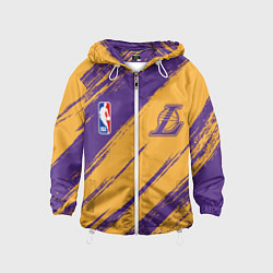 Ветровка с капюшоном детская Лейкерс - брызги красок, цвет: 3D-белый