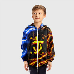 Ветровка с капюшоном детская Doom молнии шторм, цвет: 3D-белый — фото 2