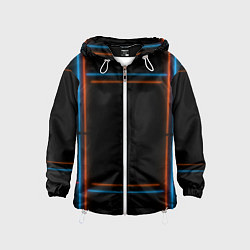 Ветровка с капюшоном детская Neon black red blue, цвет: 3D-белый
