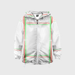 Ветровка с капюшоном детская Neon light green red, цвет: 3D-белый