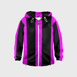 Ветровка с капюшоном детская Color black pink lines, цвет: 3D-белый