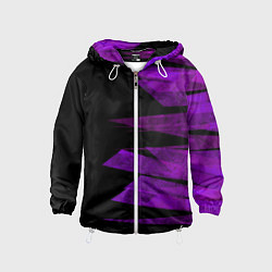 Ветровка с капюшоном детская Color purple black stripes, цвет: 3D-белый