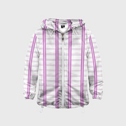 Детская ветровка Color white cage pink line