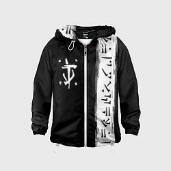 Ветровка с капюшоном детская Doom символы марса, цвет: 3D-белый