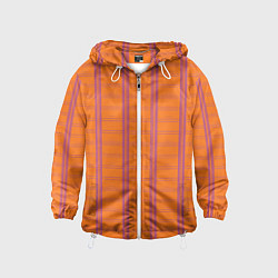 Ветровка с капюшоном детская Color orange cage, цвет: 3D-белый